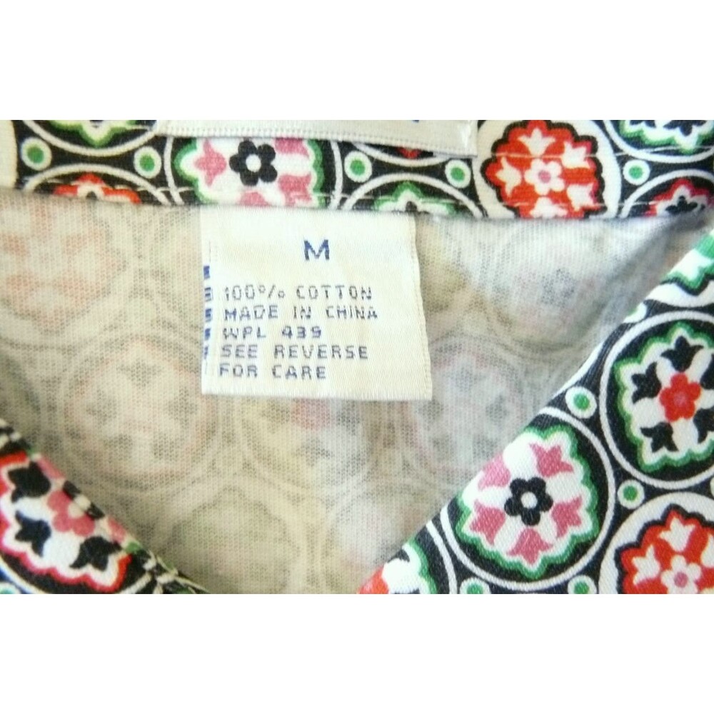 NWT Larry Levine 100% Cotton polo shirt green red white black M + matching mask